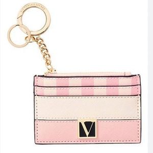 NWOT Victoria’s Secret Card Case Keychain Iconic Stripe